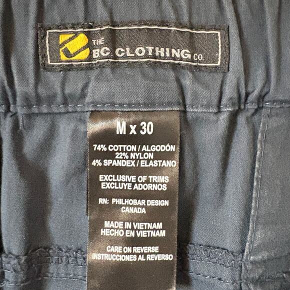 The BC Clothing Co Convertible hiking pants Men’s Medium x 30 in Navy Inseam 28” - Picture 6 of 9
